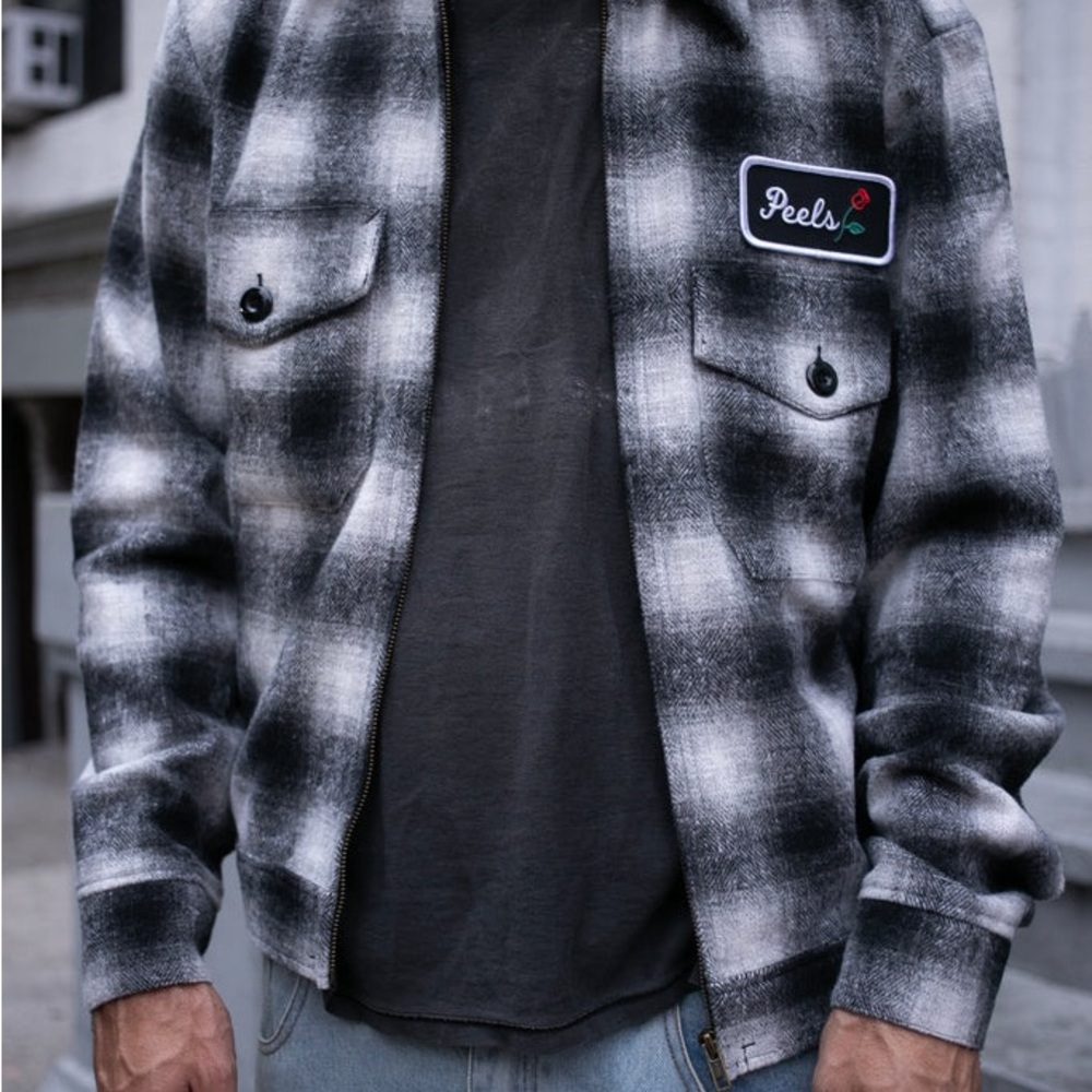 Peels white plaid work jacket